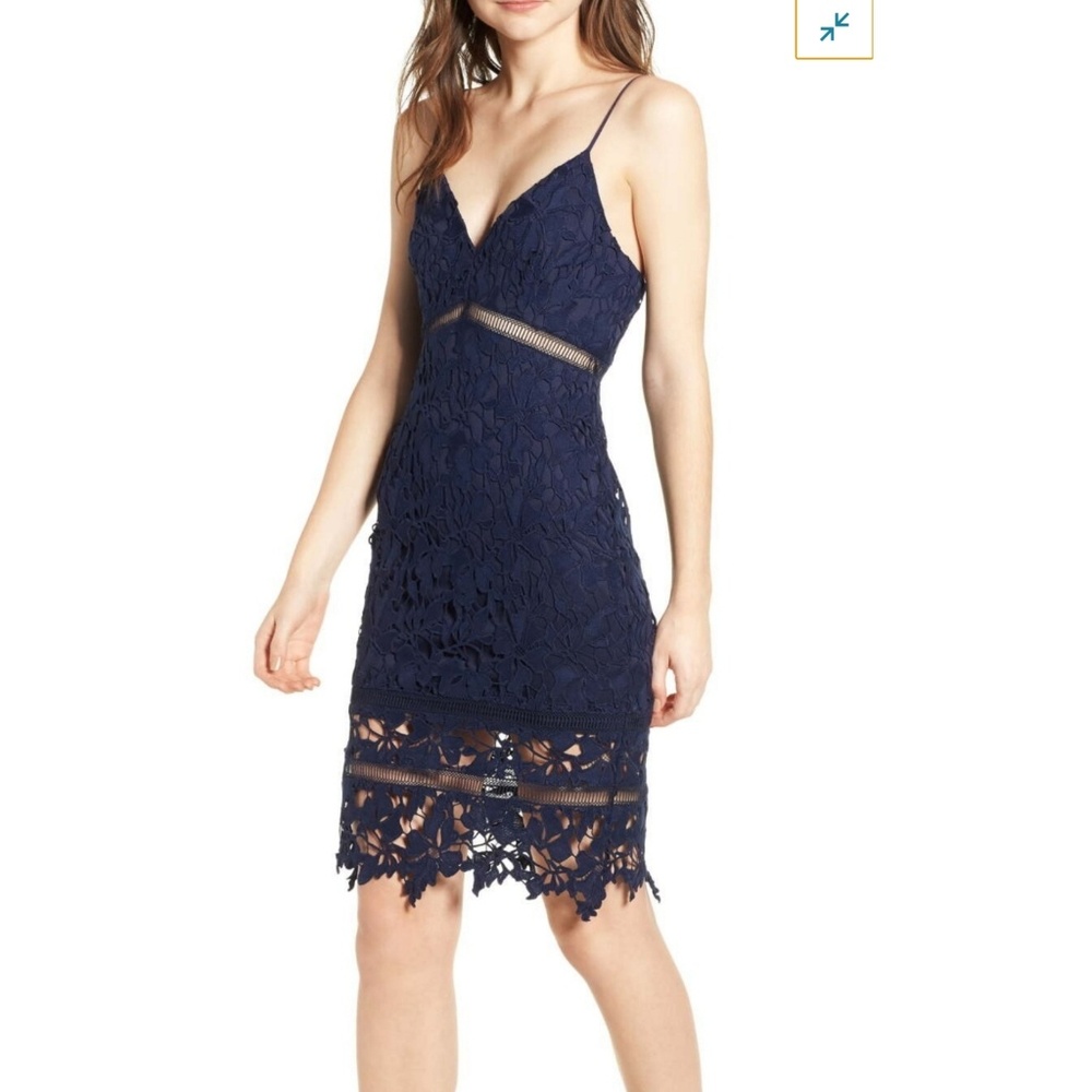 🆕️ASTR Lace Bodycon Dress Navy Peacoat